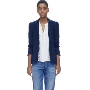 Rebecca Taylor Navy Textured Blazer